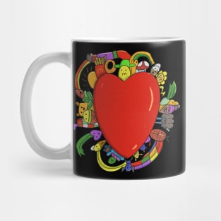 Doddle Red Heart Worm Potato Mug